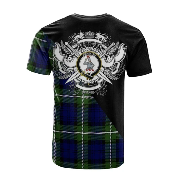 Bannerman Clan T-Shirt, Scottish Tartan Bannerman Clans T-Shirt Military Logo Style - Image 2