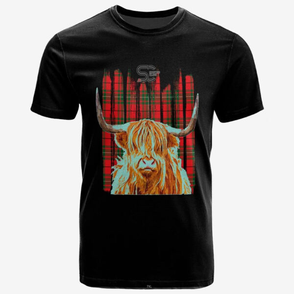 MacAulay Modern Clan T-Shirt, Scottish Tartan MacAulay Modern Clans T-Shirt Highland Cow Style - Image 2