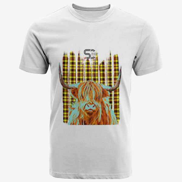 Jardine Clan T-Shirt, Scottish Tartan Jardine Clans T-Shirt Highland Cow Style