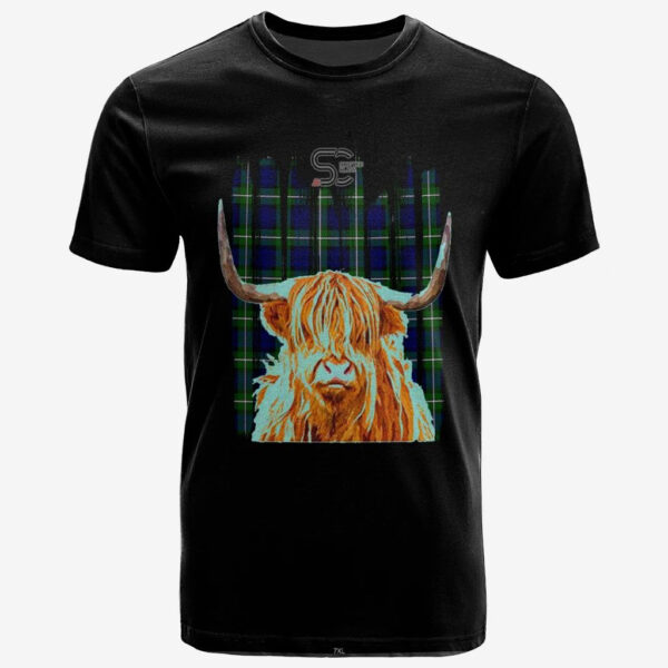 Forbes Modern Clan T-Shirt, Scottish Tartan Forbes Modern Clans T-Shirt Highland Cow Style - Image 2