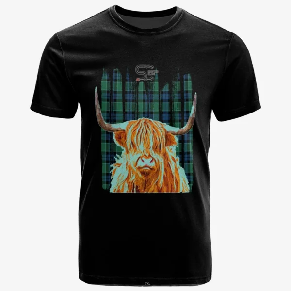 Graham of Menteith Ancient Clan T-Shirt, Scottish Tartan Graham of Menteith Ancient Clans T-Shirt Highland Cow Style - Image 2