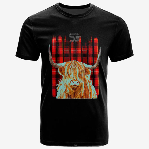 MacIver Modern Clan T-Shirt, Scottish Tartan MacIver Modern Clans T-Shirt Highland Cow Style - Image 2