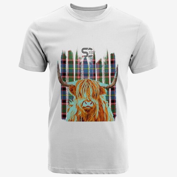 Glass Clan T-Shirt, Scottish Tartan Glass Clans T-Shirt Highland Cow Style