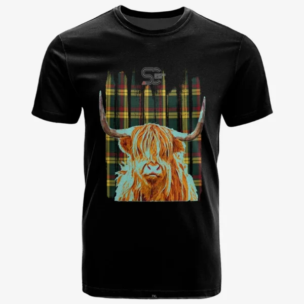 MacMillan Old Modern Clan T-Shirt, Scottish Tartan MacMillan Old Modern Clans T-Shirt Highland Cow Style - Image 2