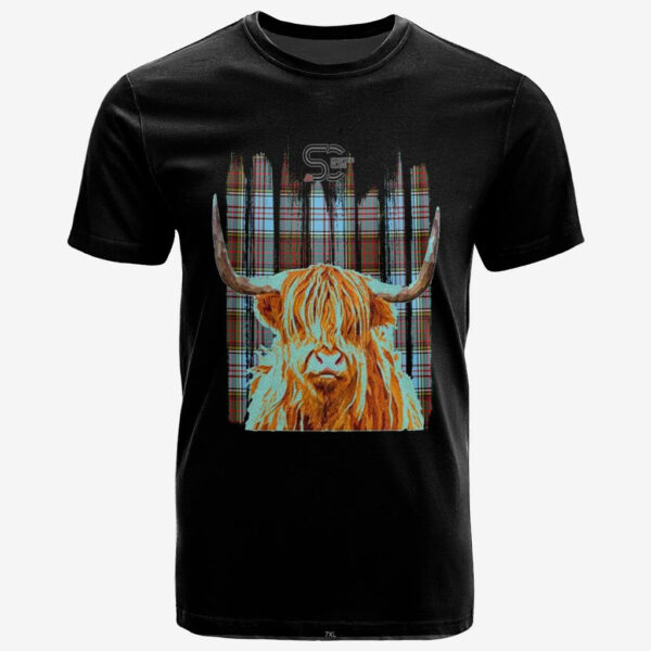 Anderson Ancient Clan T-Shirt, Scottish Tartan Anderson Ancient Clans T-Shirt Highland Cow Style - Image 2