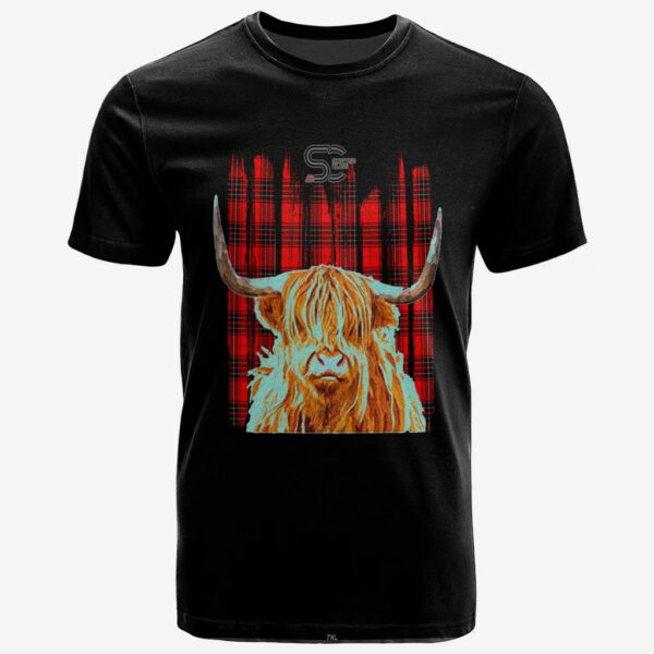 Wemyss Modern Clan T-Shirt, Scottish Tartan Wemyss Modern Clans T-Shirt Highland Cow Style - Image 2