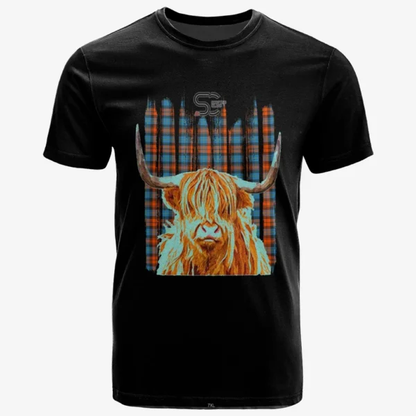 MacLachlan Ancient Clan T-Shirt, Scottish Tartan MacLachlan Ancient Clans T-Shirt Highland Cow Style - Image 2