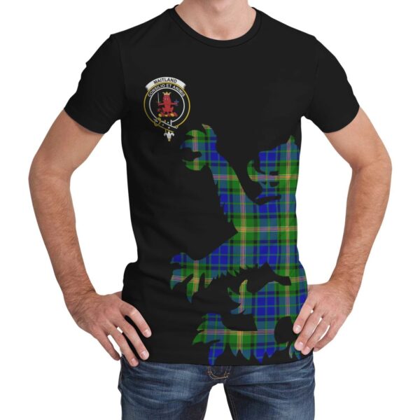 Maitland Clan T-shirt, Scottish Tartan Maitland Clans T-shirt Lion & Thistle Style