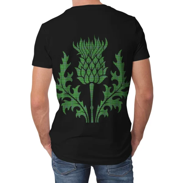 Currie Clan T-shirt, Scottish Tartan Currie Clans T-shirt Lion & Thistle Style - Image 2