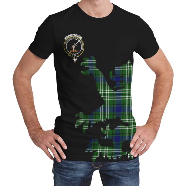 Blackadder Clan T-shirt, Scottish Tartan Blackadder Clans T-shirt Lion & Thistle Style