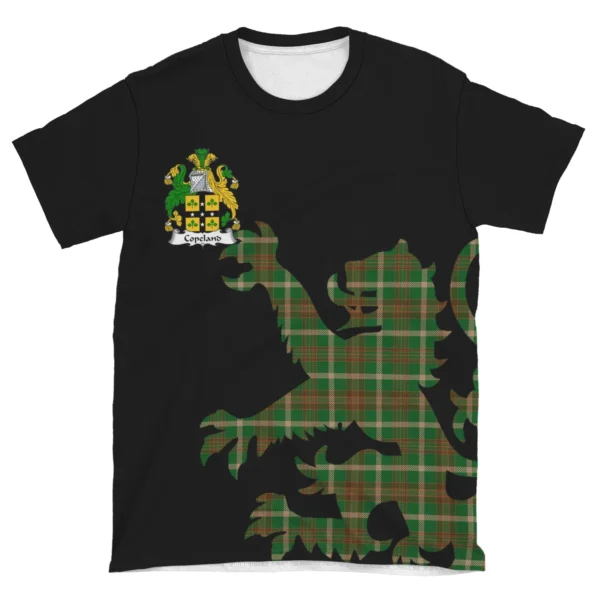 Copeland Clan T-shirt, Scottish Tartan Copeland Clans T-shirt Lion & Thistle Style - Image 4