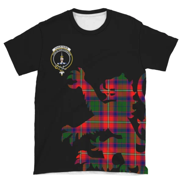 Charteris District Clan T-shirt, Scottish Tartan Charteris District Clans T-shirt Lion & Thistle Style - Image 4