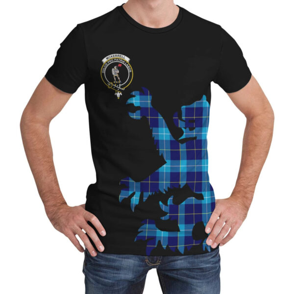 McKerrell Clan T-shirt, Scottish Tartan McKerrell Clans T-shirt Lion & Thistle Style