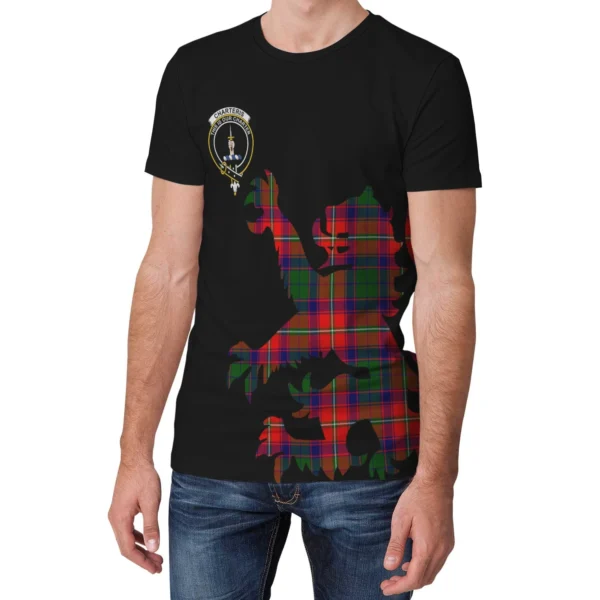 Charteris District Clan T-shirt, Scottish Tartan Charteris District Clans T-shirt Lion & Thistle Style - Image 3