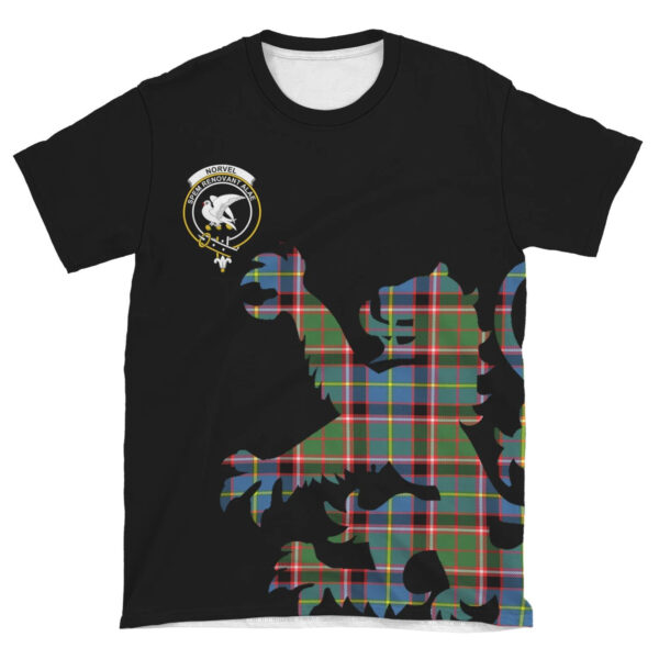 Norvel Clan T-shirt, Scottish Tartan Norvel Clans T-shirt Lion & Thistle Style - Image 4