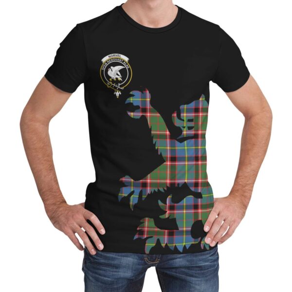 Norvel Clan T-shirt, Scottish Tartan Norvel Clans T-shirt Lion & Thistle Style