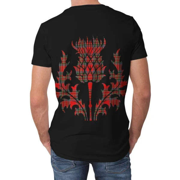 Binning Clan T-shirt, Scottish Tartan Binning Clans T-shirt Lion & Thistle Style - Image 2