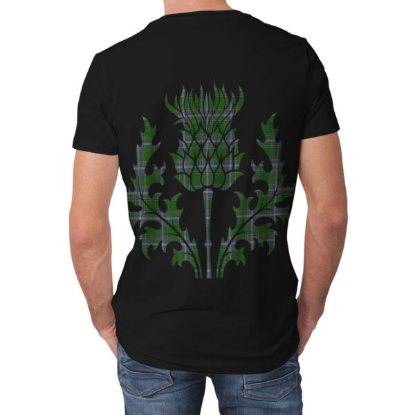 Pringle Clan T-shirt, Scottish Tartan Pringle Clans T-shirt Lion & Thistle Style - Image 2