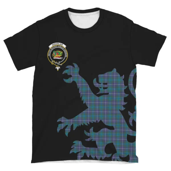 Douglas Modern Clan T-shirt, Scottish Tartan Douglas Modern Clans T-shirt Lion & Thistle Style - Image 4