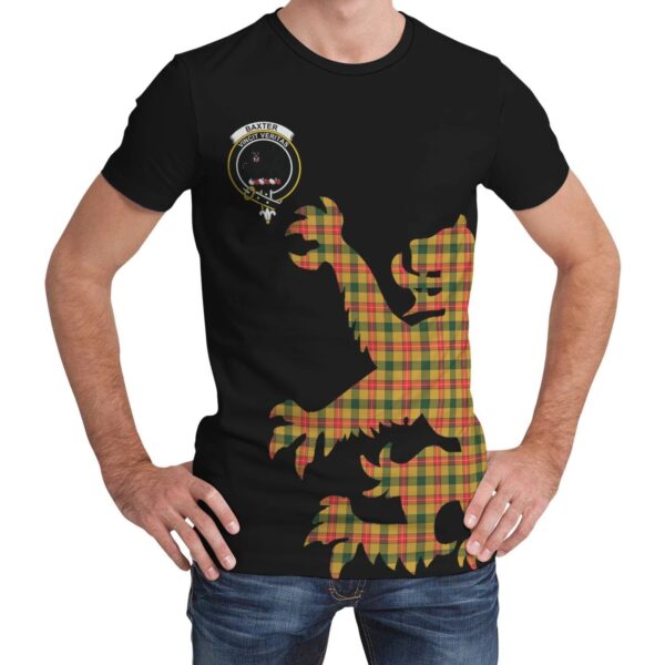 Baxter Clan T-shirt, Scottish Tartan Baxter Clans T-shirt Lion & Thistle Style