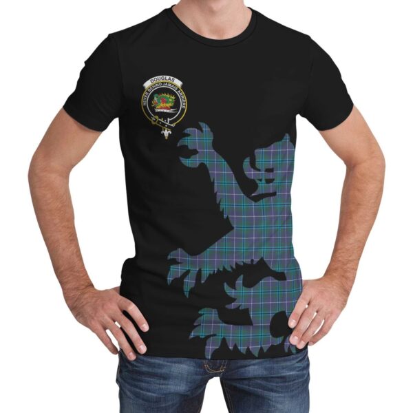 Douglas Modern Clan T-shirt, Scottish Tartan Douglas Modern Clans T-shirt Lion & Thistle Style