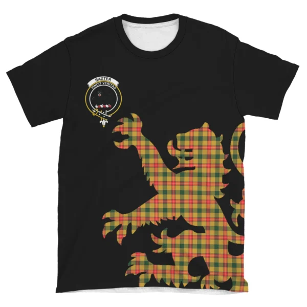 Baxter Clan T-shirt, Scottish Tartan Baxter Clans T-shirt Lion & Thistle Style - Image 4