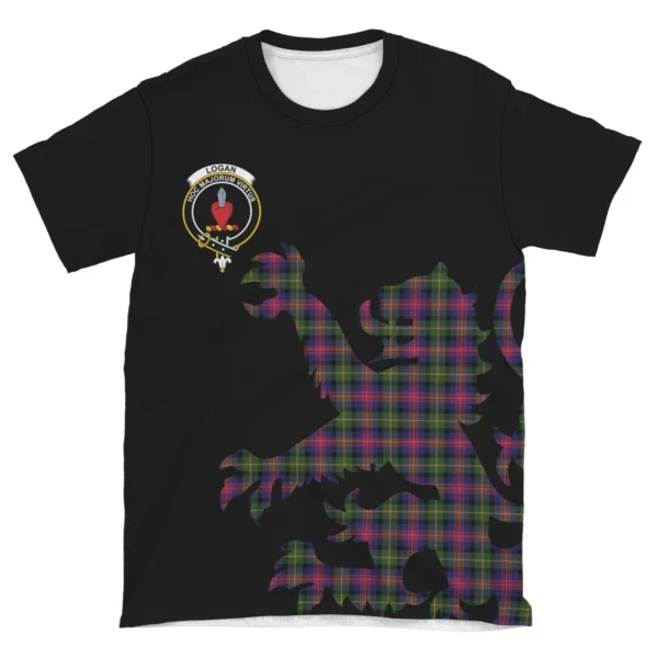 Logan Modern Clan T-shirt, Scottish Tartan Logan Modern Clans T-shirt Lion & Thistle Style - Image 4