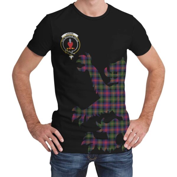 Logan Modern Clan T-shirt, Scottish Tartan Logan Modern Clans T-shirt Lion & Thistle Style