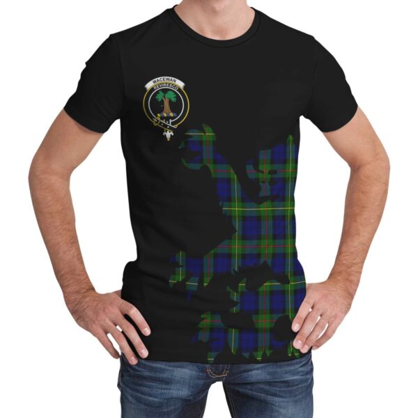 MacEwan Clan T-shirt, Scottish Tartan MacEwan Clans T-shirt Lion & Thistle Style