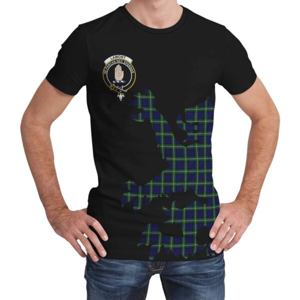 Lamont Modern Clan T-shirt, Scottish Tartan Lamont Modern Clans T-shirt Lion & Thistle Style