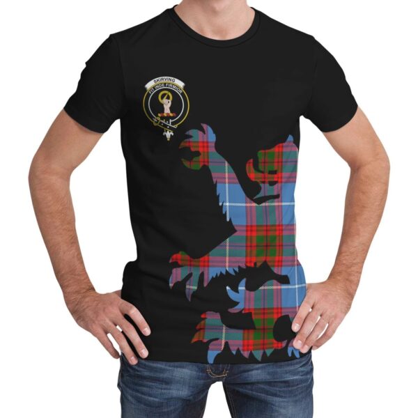 Skirving Clan T-shirt, Scottish Tartan Skirving Clans T-shirt Lion & Thistle Style