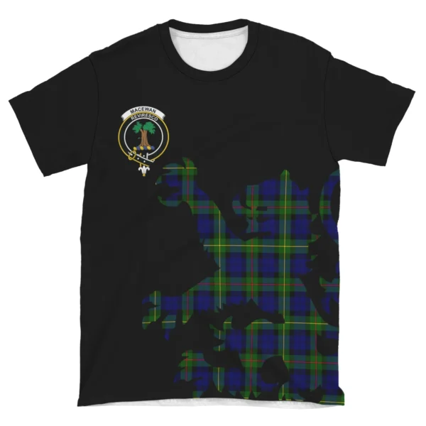 MacEwan Clan T-shirt, Scottish Tartan MacEwan Clans T-shirt Lion & Thistle Style - Image 4