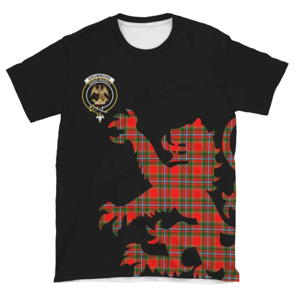 Drummond of Perth Clan T-shirt, Scottish Tartan Drummond of Perth Clans T-shirt Lion & Thistle Style - Image 4