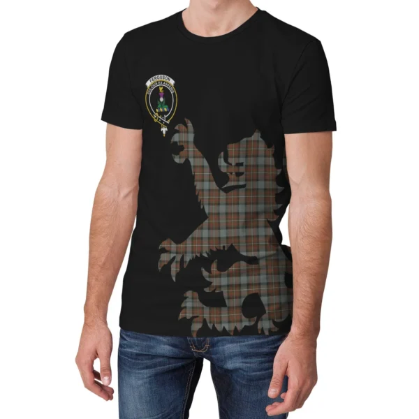 Fergusson Weathered Clan T-shirt, Scottish Tartan Fergusson Weathered Clans T-shirt Lion & Thistle Style - Image 3