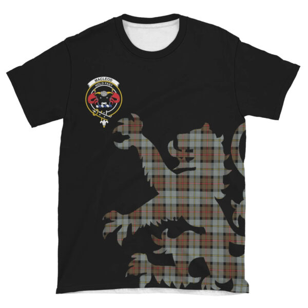 MacLeod of Harris Weathered Clan T-shirt, Scottish Tartan MacLeod of Harris Weathered Clans T-shirt Lion & Thistle Style - Image 4