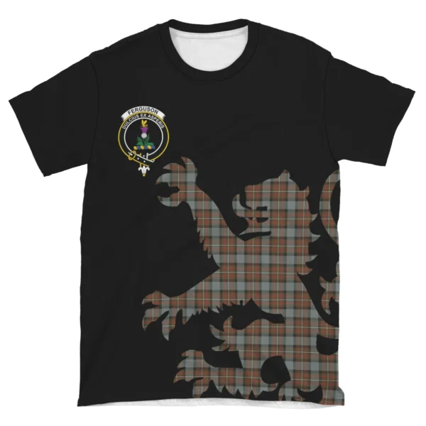 Fergusson Weathered Clan T-shirt, Scottish Tartan Fergusson Weathered Clans T-shirt Lion & Thistle Style - Image 4