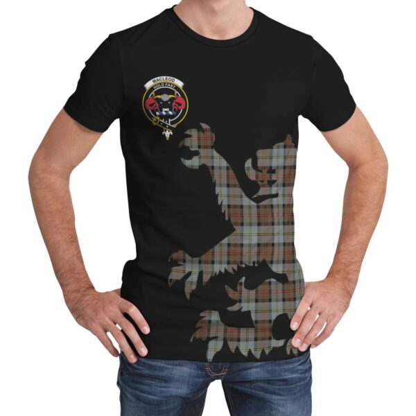 MacLeod of Harris Weathered Clan T-shirt, Scottish Tartan MacLeod of Harris Weathered Clans T-shirt Lion & Thistle Style