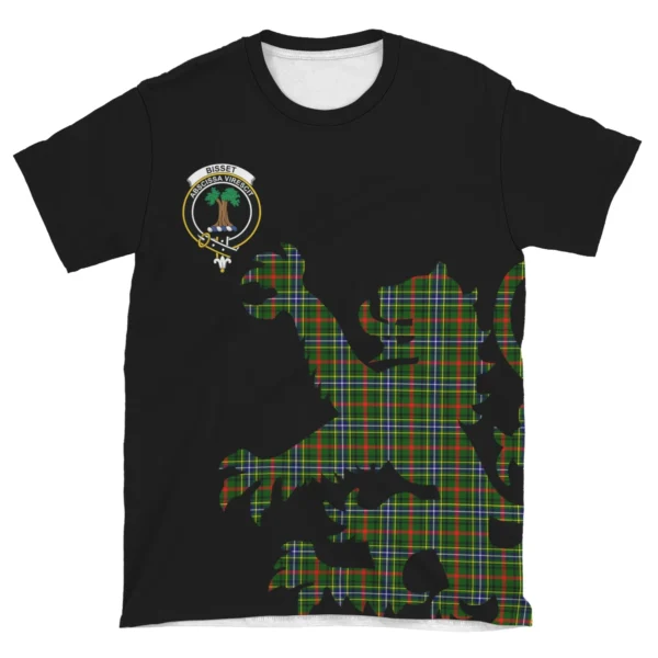 Bisset Clan T-shirt, Scottish Tartan Bisset Clans T-shirt Lion & Thistle Style - Image 4