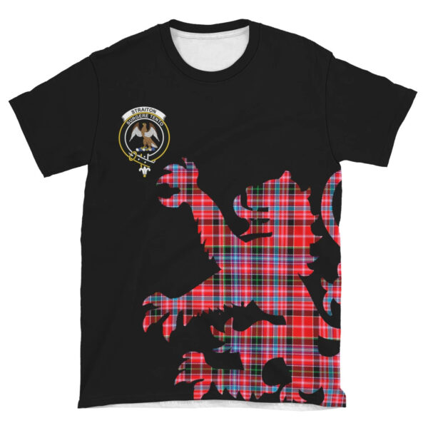 Straiton Clan T-shirt, Scottish Tartan Straiton Clans T-shirt Lion & Thistle Style - Image 4