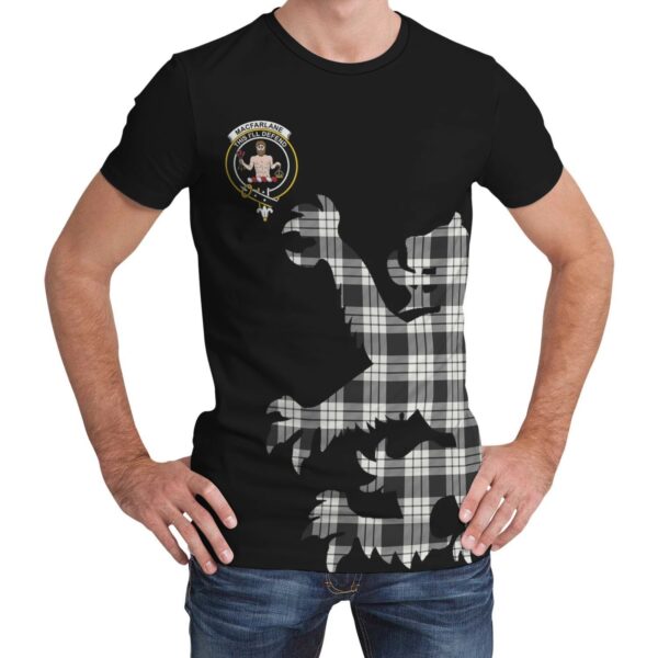 MacFarlane Black & White Ancient Clan T-shirt, Scottish Tartan MacFarlane Black & White Ancient Clans T-shirt Lion & Thistle Style