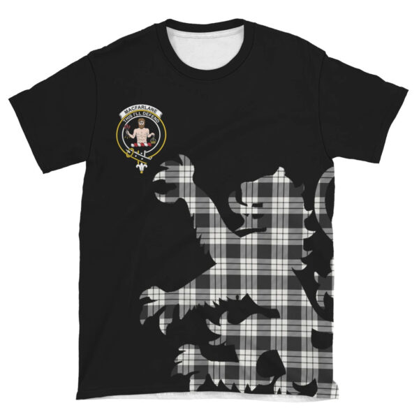 MacFarlane Black & White Ancient Clan T-shirt, Scottish Tartan MacFarlane Black & White Ancient Clans T-shirt Lion & Thistle Style - Image 4