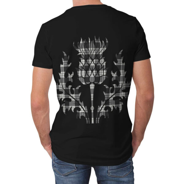 MacFarlane Black & White Ancient Clan T-shirt, Scottish Tartan MacFarlane Black & White Ancient Clans T-shirt Lion & Thistle Style - Image 2