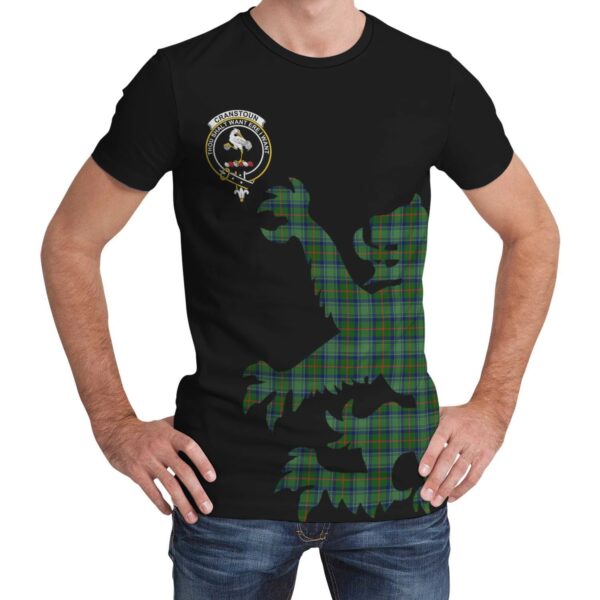 Cranstoun Clan T-shirt, Scottish Tartan Cranstoun Clans T-shirt Lion & Thistle Style