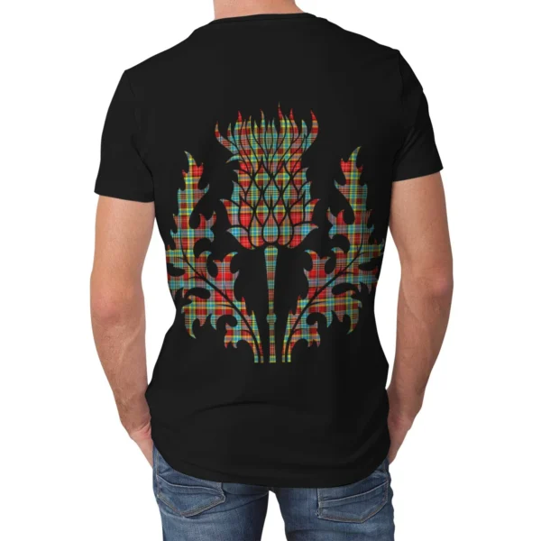 Ogilvie Clan T-shirt, Scottish Tartan Ogilvie Clans T-shirt Lion & Thistle Style - Image 2