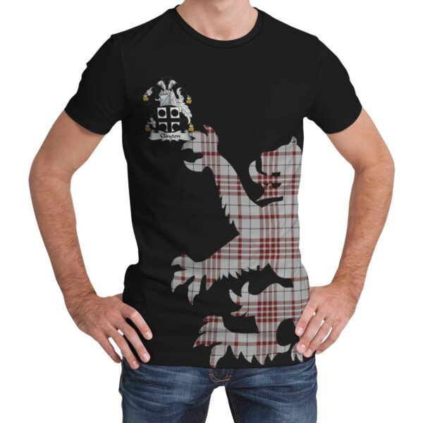 Clayton Clan T-shirt, Scottish Tartan Clayton Clans T-shirt Lion & Thistle Style