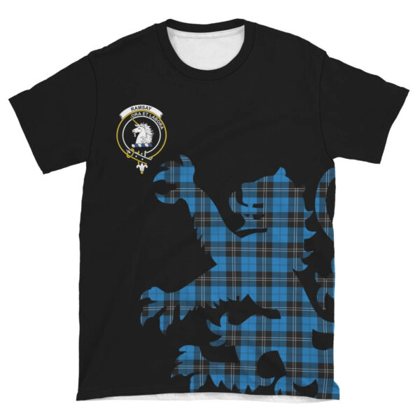 Ramsay Blue Ancient Clan T-shirt, Scottish Tartan Ramsay Blue Ancient Clans T-shirt Lion & Thistle Style - Image 4