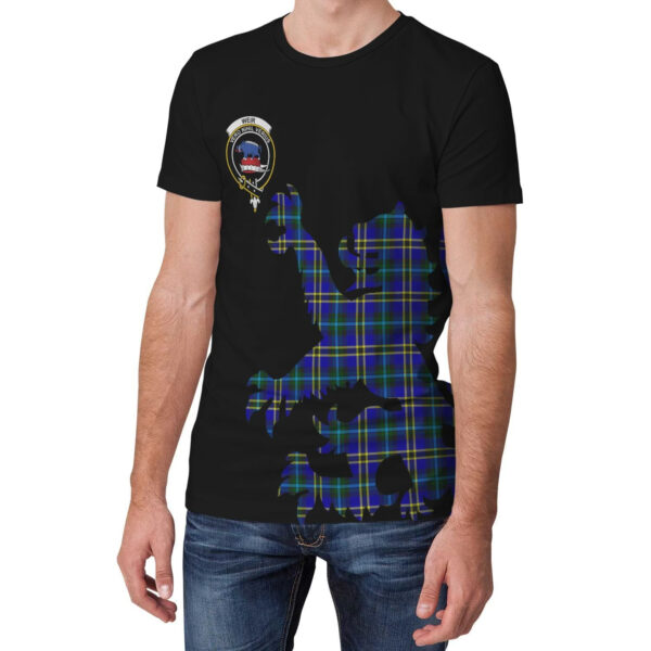 Weir Modern Clan T-shirt, Scottish Tartan Weir Modern Clans T-shirt Lion & Thistle Style - Image 3