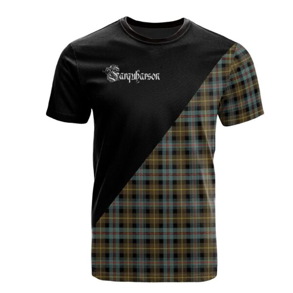 Farquharson Weathered Clan T-Shirt, Scottish Tartan Farquharson Weathered Clans T-Shirt Military Logo Style