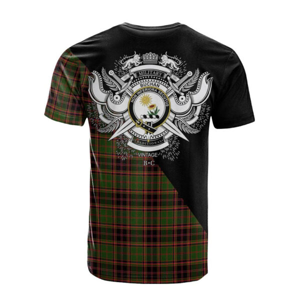 Buchan Modern Clan T-Shirt, Scottish Tartan Buchan Modern Clans T-Shirt Military Logo Style - Image 2