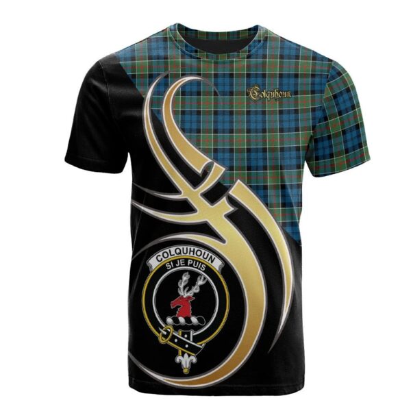 Colquhoun Ancient Clan T-Shirt, Scottish Tartan Colquhoun Ancient Clans T-Shirt Believe In Me Style